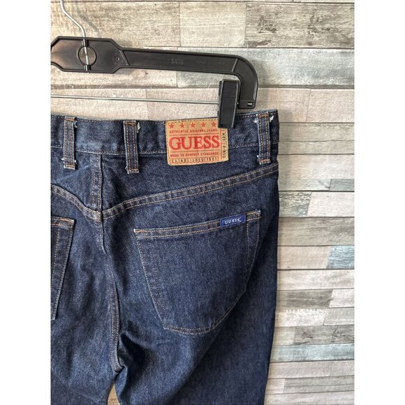 Women’s Guess Denim Jeans Dark Wash Vintage Low Waist Boot Leg Size 31 - Picture 15 of 15